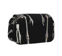 JKLQWC Trousse à crayons avec imprimé lune pour enfants, hommes et femmes, deux couches de grande capacité, trousse de maquillage, organisateur pour bureau, école, voyage, Squelette humaine., One Size