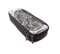 JKLQWC Trousse à crayons avec imprimé lune pour filles et garçons en cuir synthétique avec fermeture éclair pour bureau, école, Cerveau gauche et droit., One Size, Cartable