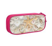 JKLQWC Trousse à crayons avec motif coquillage de sable - Jolie boîte à crayons avec fermeture éclair - Pour bureau, école, adolescent, fille, garçon, adulte, noir, rose, One Size, Cartable