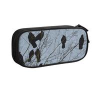JKLQWC Trousse à crayons avec motif corbeau et oiseaux noirs avec fermeture éclair pour bureau, école, adolescent, fille, garçon, adulte, noir, Noir , One Size, Cartable
