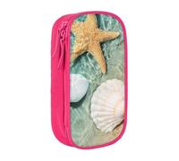 JKLQWC Trousse à crayons avec motif de coquillages - Grande trousse de rangement portable pour bureau, école, adolescent, fille, garçon, adulte, noir, rose, One Size, Cartable