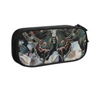 JKLQWC Trousse à crayons avec motif de papillon qui ressemble à un paon - Jolie trousse à crayons avec fermeture éclair - Boîte de rangement pour bureau, école, adolescent, fille, garçon, adulte, noir