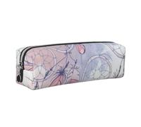JKLQWC Trousse à crayons en cuir imprimé attrape-rêves amérindien avec fermeture éclair dorée - Organiseur simple et léger pour l'école, le bureau, les voyages, le maquillage, Argenté., One Size