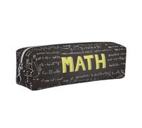 JKLQWC Trousse à crayons en cuir imprimé mathématiques avec fermeture éclair dorée - Organiseur simple et léger pour l'école, le bureau, les voyages, le maquillage, Argenté., One Size, Cartable