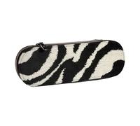 JKLQWC Trousse à crayons en cuir synthétique avec fermeture éclair Motif girafe d'Afrique majestueux Arbre majestueux Pour bureau, école, voyage, Animal zèbre., One Size, Cartable