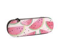 JKLQWC Trousse à crayons en cuir synthétique avec fermeture éclair Motif girafe d'Afrique majestueux Arbre majestueux Pour bureau, école, voyage, Pastèque fruits frais., One Size, Cartable