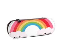 JKLQWC Trousse à crayons en cuir synthétique avec fermeture éclair Motif girafe d'Afrique majestueux Arbre majestueux Pour bureau, école, voyage, Petit arc-en-ciel., One Size, Cartable