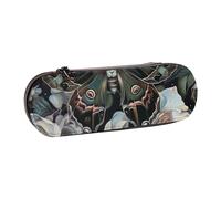 JKLQWC Trousse à crayons en cuir synthétique avec fermeture éclair Motif papillon qui ressemble à un paon pour bureau, école, voyage, Noir , Taille unique, Cartable