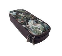JKLQWC Trousse à crayons en cuir synthétique avec fermeture éclair pour filles et garçons Motif papillon qui ressemble à un paon, Noir , Taille unique, Cartable