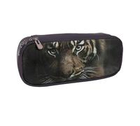 JKLQWC Trousse à crayons en cuir synthétique avec illustration abstraite, science, chimie, illustration 3D imprimée en 3D, jolie trousse à crayons avec fermeture éclair, pour bureau, école, trousse à