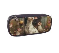 JKLQWC Trousse à crayons en cuir synthétique avec imprimé animaux de la ferme - Jolie trousse à crayons avec fermeture éclair - Pour bureau, école, étudiants, adolescents, filles, garçons, adultes