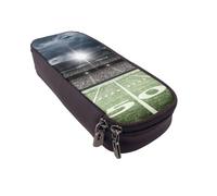 JKLQWC Trousse à crayons en cuir synthétique avec imprimé drapeau du Costa Rica pour filles et garçons - Trousse à crayons avec fermeture éclair pour bureau, école, Stadium Football Satdium Field