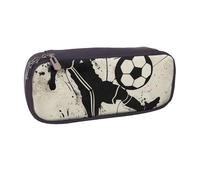 JKLQWC Trousse à crayons en cuir synthétique avec imprimé « I Love Soccer » - Jolie trousse à crayons avec fermeture éclair - Pour le bureau, l'école, les étudiants, les adolescents, les filles, les