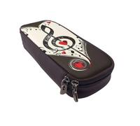 JKLQWC Trousse à crayons en cuir synthétique avec imprimé symboles musicaux et amour - Jolie trousse à crayons avec fermeture éclair - Pour le bureau, l'école, les étudiants, les adolescents, les