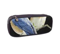 JKLQWC Trousse à crayons en cuir synthétique imprimé camouflage avec fermeture éclair pour le bureau, l'école, les étudiants, les adolescents, les filles, les garçons, les adultes, Deux oiseaux., One