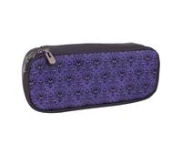 JKLQWC Trousse à crayons en cuir synthétique imprimé chien de Poméranie avec fermeture éclair pour le bureau, l'école, les étudiants, les adolescents, les filles, les garçons, les adultes, Haunted the
