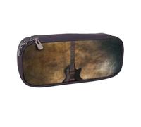 JKLQWC Trousse à crayons en cuir synthétique imprimé chiot avec fermeture éclair pour le bureau, l'école, les étudiants, les adolescents, les filles, les garçons, les adultes, Guitare musicale., One
