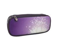 JKLQWC Trousse à crayons en cuir synthétique imprimé chiot avec fermeture éclair pour le bureau, l'école, les étudiants, les adolescents, les filles, les garçons, les adultes, Fleur de Lotus Violet