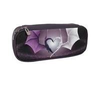 JKLQWC Trousse à crayons en cuir synthétique imprimé football avec fermeture éclair pour bureau, école, étudiants, adolescents, filles, garçons, adultes, Dragons violets et écrits, One Size, Cartable