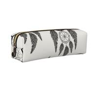 JKLQWC Trousse à crayons grise en cuir imprimé attrape-rêves avec fermeture éclair dorée - Organiseur simple et léger pour l'école, le bureau, les voyages, le maquillage, doré, One Size, Cartable