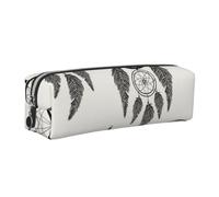 JKLQWC Trousse à crayons grise en cuir imprimé attrape-rêves avec fermeture éclair dorée - Organiseur simple et léger pour l'école, le bureau, les voyages, le maquillage, Argenté., One Size, Cartable