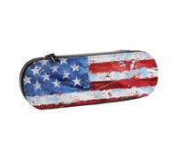 JKLQWC Trousse à crayons imprimée avec drapeau américain du 4 juillet - En cuir synthétique - Fermeture éclair - Pour bureau, école, voyage, Noir , Taille unique, Cartable