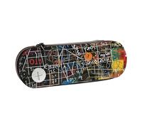 JKLQWC Trousse à crayons imprimée avec formule mathématique - En cuir synthétique - Fermeture éclair - Pour bureau, école, voyage, Noir , Taille unique, Cartable