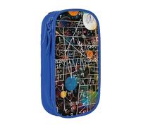 JKLQWC Trousse à crayons imprimée avec formule mathématique - Grande trousse de rangement portable pour bureau, école, adolescent, fille, garçon, adulte, noir, bleu, Taille unique, Cartable
