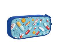 JKLQWC Trousse à crayons imprimée avec motif de médecine de dessin animé - Jolie trousse à crayons avec fermeture éclair - Boîte de rangement pour bureau, école, adolescent, fille, garçon, adulte,