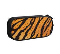 JKLQWC Trousse à crayons imprimée avec motif tigre à rayures - Jolie trousse à crayons avec fermeture éclair pour bureau, école, adolescent, fille, garçon, adulte, noir, Noir , Taille unique, Cartable