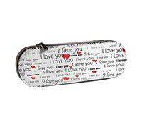 JKLQWC Trousse à crayons imprimée bowling - En cuir synthétique - Fermeture éclair - Pour bureau, école, voyage, I Love You Words With Hearts., One Size, Cartable