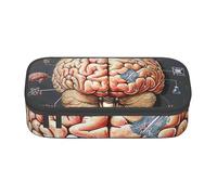 JKLQWC Trousse à crayons imprimée cerveau humain - Grande capacité - Compartiment à fermeture éclair - Organiseur pour bureau, école, voyage, Noir , Taille unique, Cartable