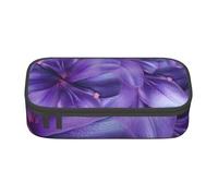 JKLQWC Trousse à crayons imprimée champignons rouges - Grande capacité - Compartiment à fermeture éclair - Organiseur pour bureau, école, voyage, Fleurs de lys violettes, One Size, Cartable