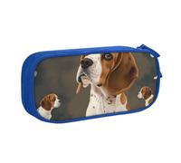 JKLQWC Trousse à crayons imprimée chien Beagle - Jolie trousse à crayons avec fermeture éclair - Pour bureau, école, adolescent, fille, garçon, adulte, noir, bleu, Taille unique, Cartable