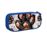 JKLQWC Trousse à crayons imprimée de pattes de chien - Jolie trousse à crayons avec fermeture éclair - Pour bureau, école, adolescent, fille, garçon, adulte, noir, bleu, Taille unique, Cartable