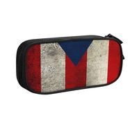 JKLQWC Trousse à crayons imprimée drapeau de Porto Rico - Jolie boîte à crayons avec fermeture éclair - Boîte de rangement pour bureau, école, adolescent, fille, garçon, adulte, noir, Noir , One Size