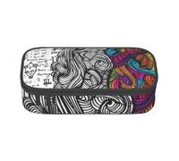 JKLQWC Trousse à crayons imprimée lune - Grande capacité - Compartiment à fermeture éclair - Organiseur pour bureau, école, voyage, Cerveau gauche et droit., One Size, Cartable