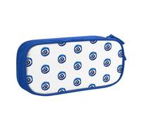 JKLQWC Trousse à crayons imprimée mauvais yeux avec fermeture éclair pour bureau, école, adolescent, fille, garçon, adulte, noir, bleu, One Size, Cartable