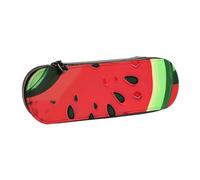 JKLQWC Trousse à crayons imprimée pastèque rouge - Jolie boîte à crayons en cuir synthétique avec fermeture éclair - Organiseur pour bureau, école, voyage, Noir , Taille unique, Cartable