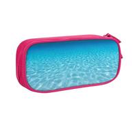 JKLQWC Trousse à crayons imprimée paysage sous-marin tranquille avec fermeture éclair pour bureau, école, adolescent, fille, garçon, adulte, noir, rose, One Size, Cartable