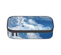 JKLQWC Trousse à crayons imprimée plumes de paon - Grande capacité - Compartiment à fermeture éclair - Organiseur pour bureau, école, voyage, Agneau avec un lion sur les nuages, One Size, Cartable