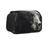 JKLQWC Trousse à crayons pour enfants, hommes et femmes, deux couches de grande capacité, trousse de maquillage pour bureau, école, voyage, ours, Taille unique, Cartable