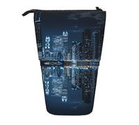 JKLQWC Trousse à crayons rétractable avec imprimé Chicago pour voyage, école, bureau, cadeaux, Chicago Reflected, Taille unique, Cartable