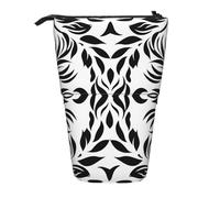 JKLQWC Trousse à crayons rétractable avec imprimé Chicago pour voyage, école, bureau, cadeaux, Motif noir et blanc., Taille unique, Cartable