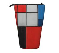 JKLQWC Trousse à crayons rétractable sur pied - Imprimé bateau pirate cool papeterie et trousse de maquillage pour voyage, école, bureau, cadeaux, Composition : rouge, jaune, bleu et noir, Taille