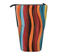 JKLQWC Trousse à crayons rétractable sur pied - Imprimé bateau pirate cool papeterie et trousse de maquillage pour voyage, école, bureau, cadeaux, Rayures colorées, Taille unique, Cartable