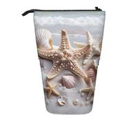 JKLQWC Trousse à crayons rétractable sur pied - Imprimé chevaux en cours d'exécution - Trousse de maquillage pour voyage, école, bureau, cadeaux, Thème perles et coquillages, Taille unique, Cartable