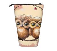 JKLQWC Trousse à crayons rétractable sur pied - Imprimé libellule Trousse de papeterie et de maquillage pour voyage, école, bureau, cadeaux, Jolies chouettes., Taille unique, Cartable