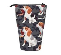 JKLQWC Trousse à crayons rétractable sur pied - Imprimé notes de musique noir et blanc - Trousse de maquillage pour voyage, école, bureau, cadeaux, Beagle Patterns, Taille unique, Cartable