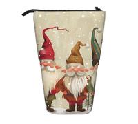 JKLQWC Trousse à crayons rétractable sur pied - Imprimé notes de musique noir et blanc - Trousse de maquillage pour voyage, école, bureau, cadeaux, Nains de Noël, Taille unique, Cartable